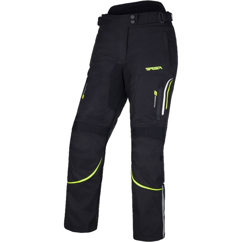 Damen RSA Wasp Schwarz-Weiß-Fluo Gelb Motorradhosen