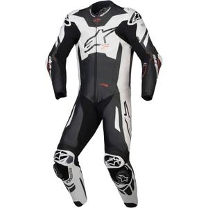 Alpinestars GP Plus V4 Sprint Einteiliger Lederanzug, Tech-Air-kompatibel Schwarz-Weiß-Rot Fluo