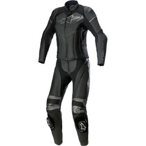 Alpinestars STELLA GP PLUS 2 Zweiteiliger Leder-Motorradanzug für Damen in Schwarz-Grau-Metallic