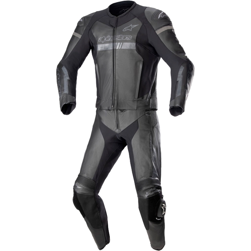 Alpinestars GP Force Chaser TECH-AIR 5 kompatibler zweiteiliger Motorradanzug schwarz-schwarz