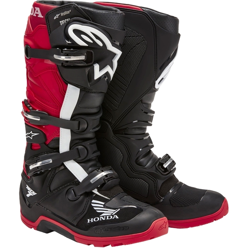 Motorradstiefel Alpinestars Tech 7 Enduro Drystar Honda Schwarz-Rot