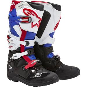 Motorradstiefel Alpinestars Tech 7 Enduro Drystar Honda Schwarz-Blau-Weiß-Rot