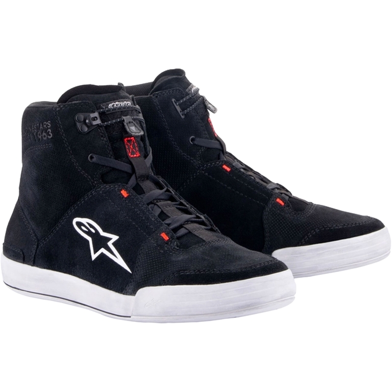 Alpinestars Chrom-Schwarz-Grau-Fluo-Rote Motorradstiefel