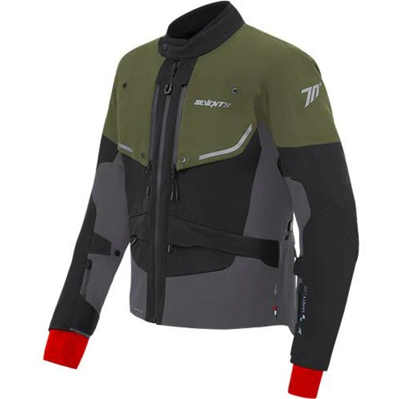 Seventy Degrees SD-JT45 Expedition Motorradjacke grün-schwarz-grau