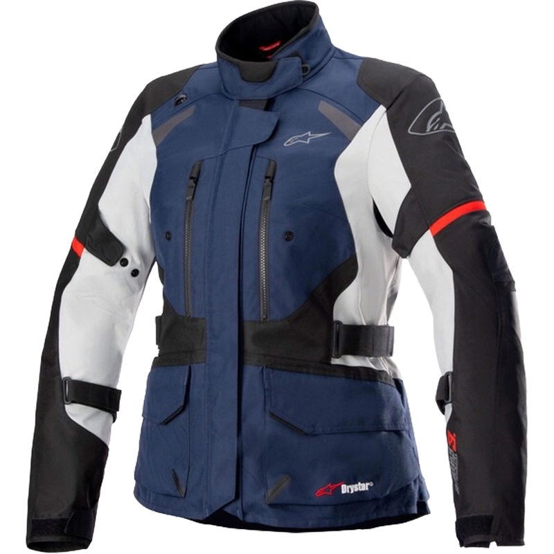 Motorradjacke Alpinestars Stella Andes Drystar Dunkelblau-Schwarz-Hellgrau-Rot Damen