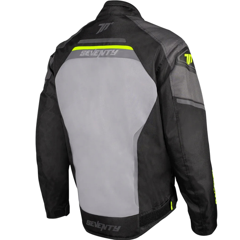 Seventy Degrees SD-JR65 Piston Motorradjacke schwarz-grau-fluoreszierend gelb