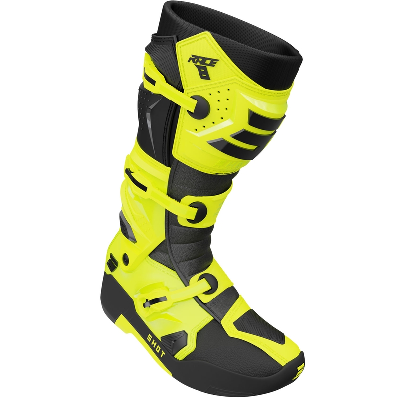 Shot Race 8 Motorradstiefel, fluoreszierend gelb