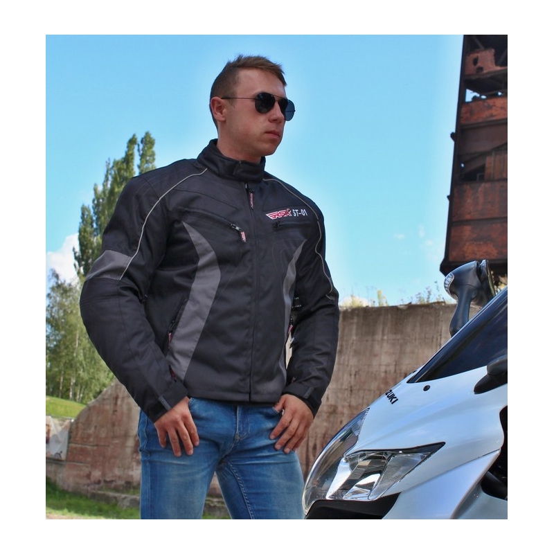 Motorradjacke RSA ST-01 schwarz-grau Ausverkauf