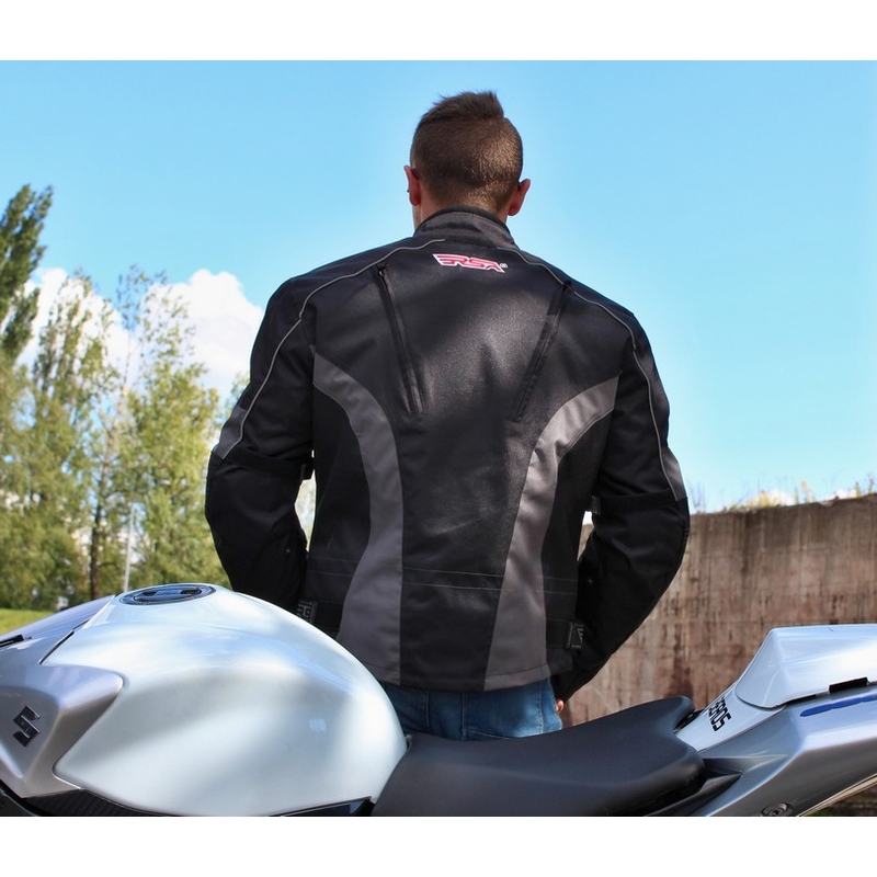 Motorradjacke RSA ST-01 schwarz-grau Ausverkauf