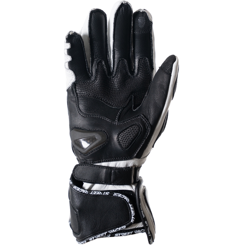 Street Racer Virus 2 schwarz-weiße Motorradhandschuhe