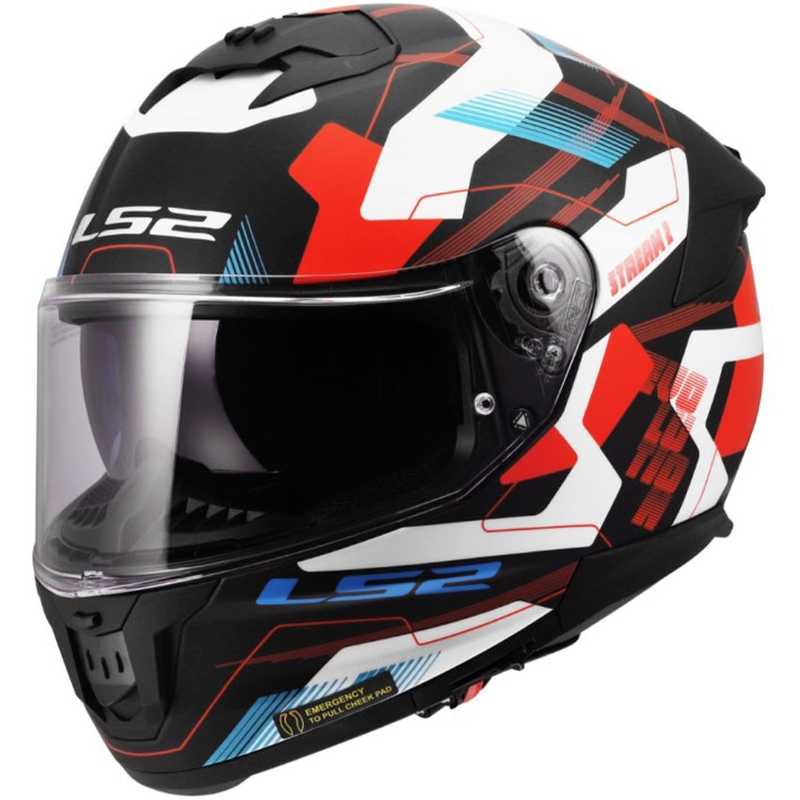 Integralhelm LS2 FF808 Stream II Mika, mattweiß-blau