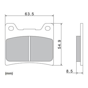 NISSIN Bremsbeläge, halbmetallische Mischung, 63,5 x 54,9 x 8,5 mm, 2 Stück