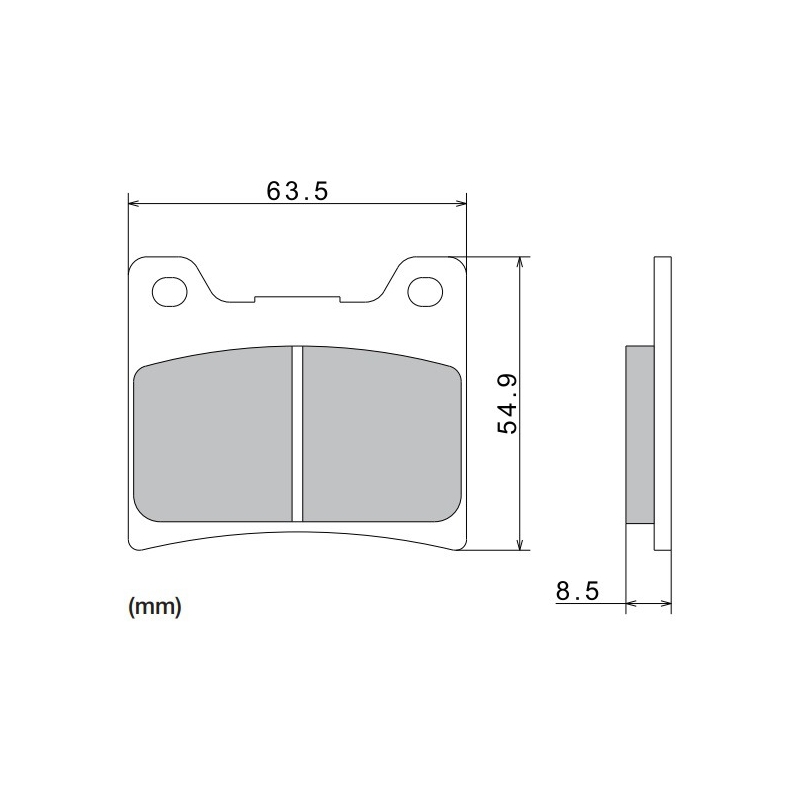 NISSIN Bremsbeläge, halbmetallische Mischung, 63,5 x 54,9 x 8,5 mm, 2 Stück