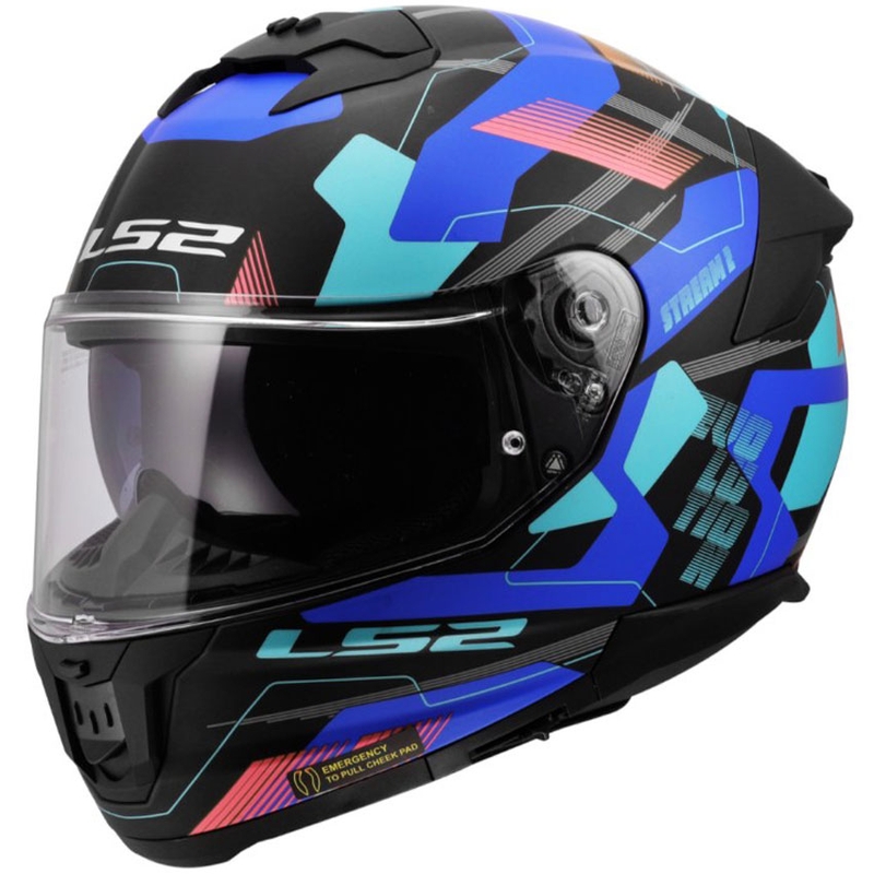 Integralhelm LS2 FF808 Stream II Mika, matt schwarz-blau