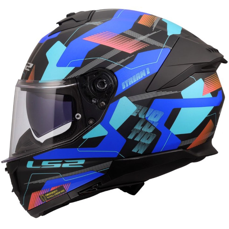 Integralhelm LS2 FF808 Stream II Mika, matt schwarz-blau