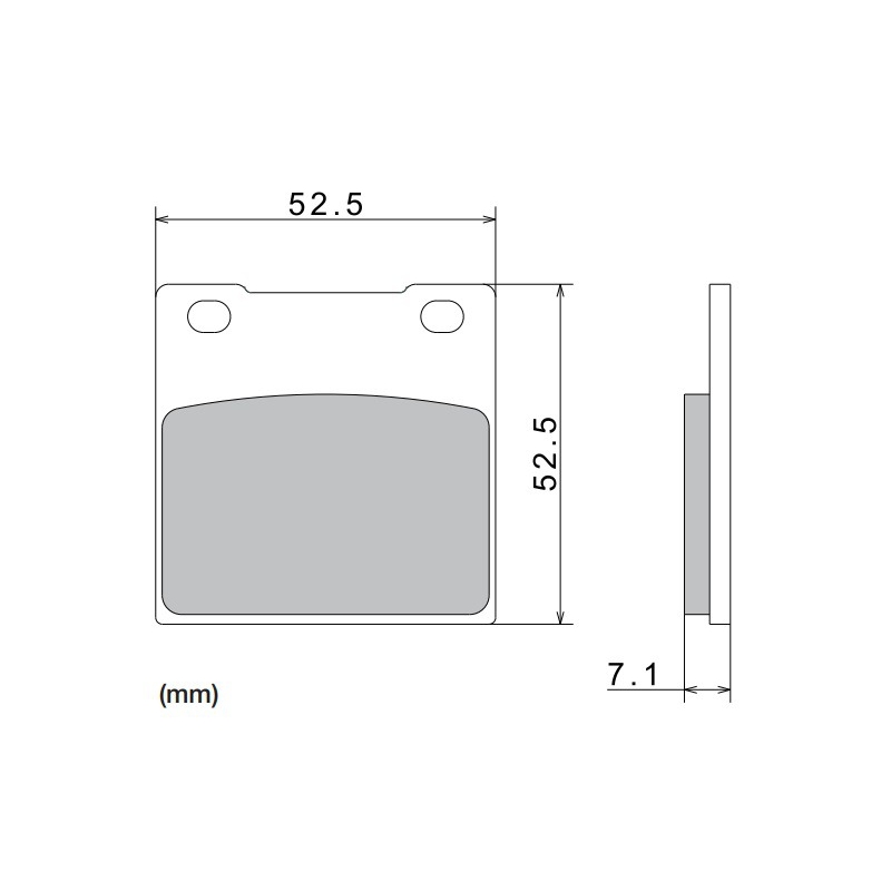 NISSIN Bremsbeläge, halbmetallische Mischung, 52,5 x 52 x 7,1 mm, 2 Stück
