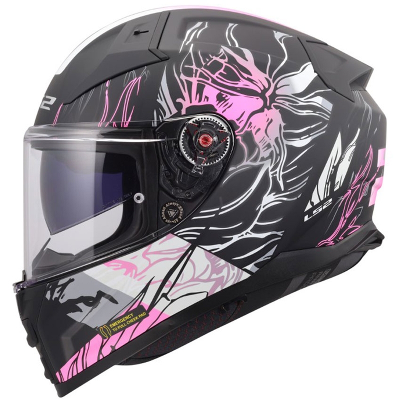 Integralhelm LS2 FF811 Vector II Darflo matt schwarz-rosa