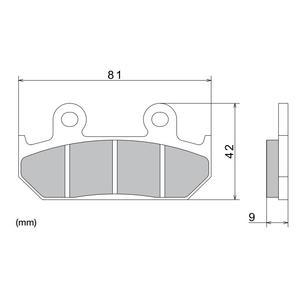 NISSIN Bremsbeläge, halbmetallische Mischung, 81x42x9 mm, 2 Stück