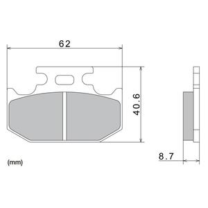 NISSIN Bremsbeläge, halbmetallische Mischung, 62 x 40,6 x 8,7 mm, 2 Stück