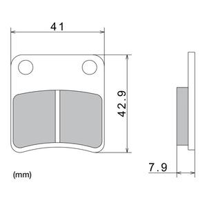 NISSIN Bremsbeläge, halbmetallische Mischung, 41 x 42,9 x 7,9 mm, 2 Stück