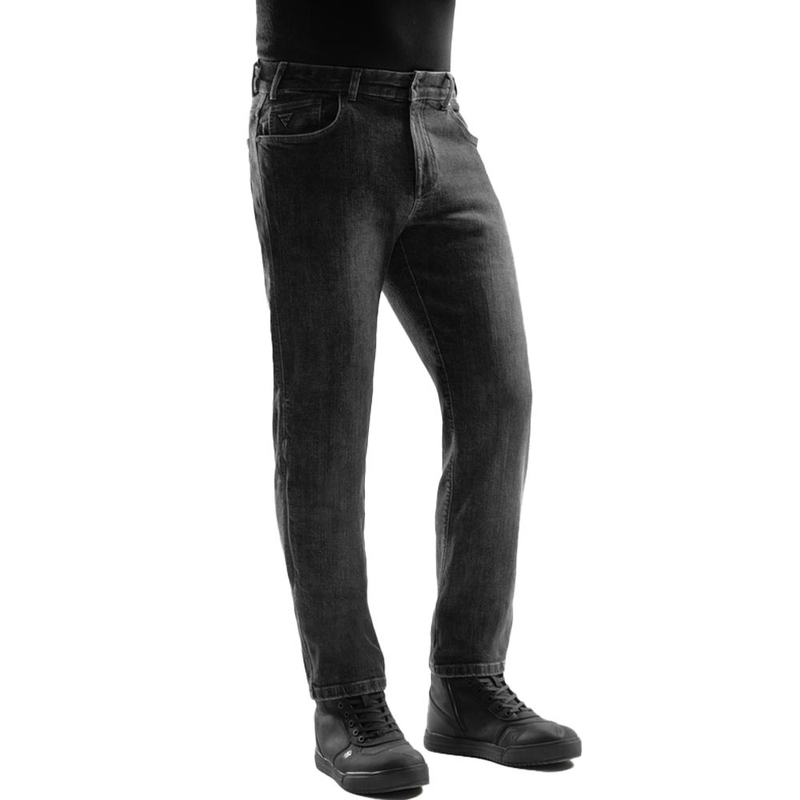 Rebelhorn Classic Monolayer Long Motorcycle Jeans Washed Black