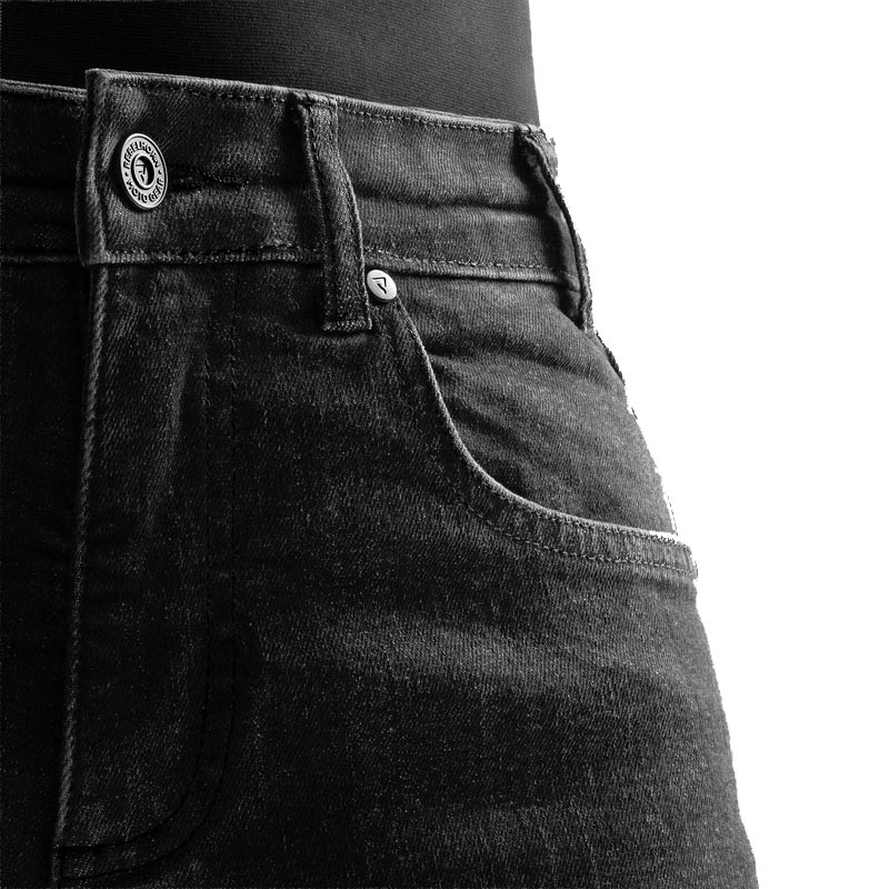 Rebelhorn Classic Monolayer Long Motorcycle Jeans Washed Black
