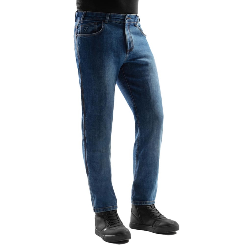 Rebelhorn Classic Monolayer Biker Jeans, gewaschenes Blau
