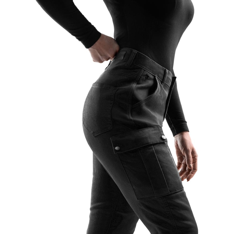 Rebelhorn Faster Damen-Motorradjeans, schwarz