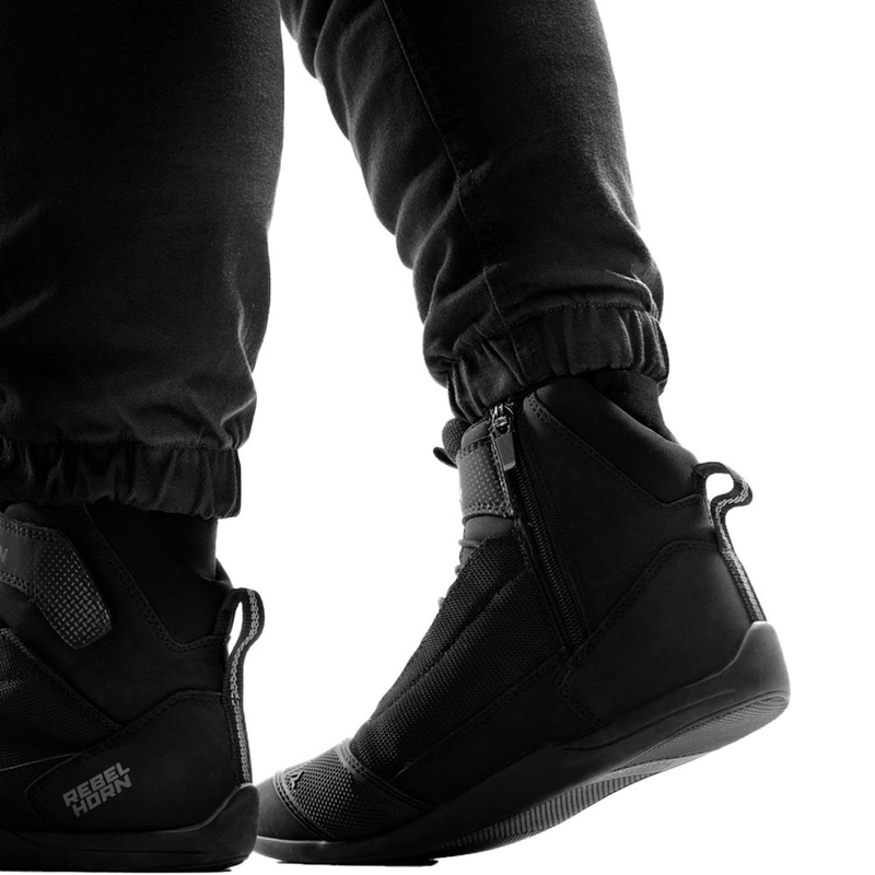 Rebelhorn Faster Damen-Motorradjeans, knöchellang, schwarz