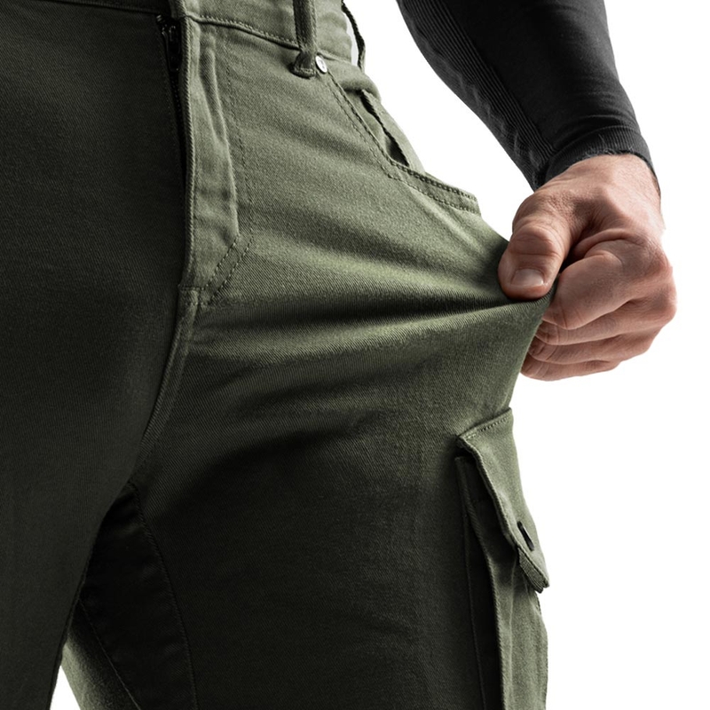 Rebelhorn Faster Cropped Motorcycle Jeans grün