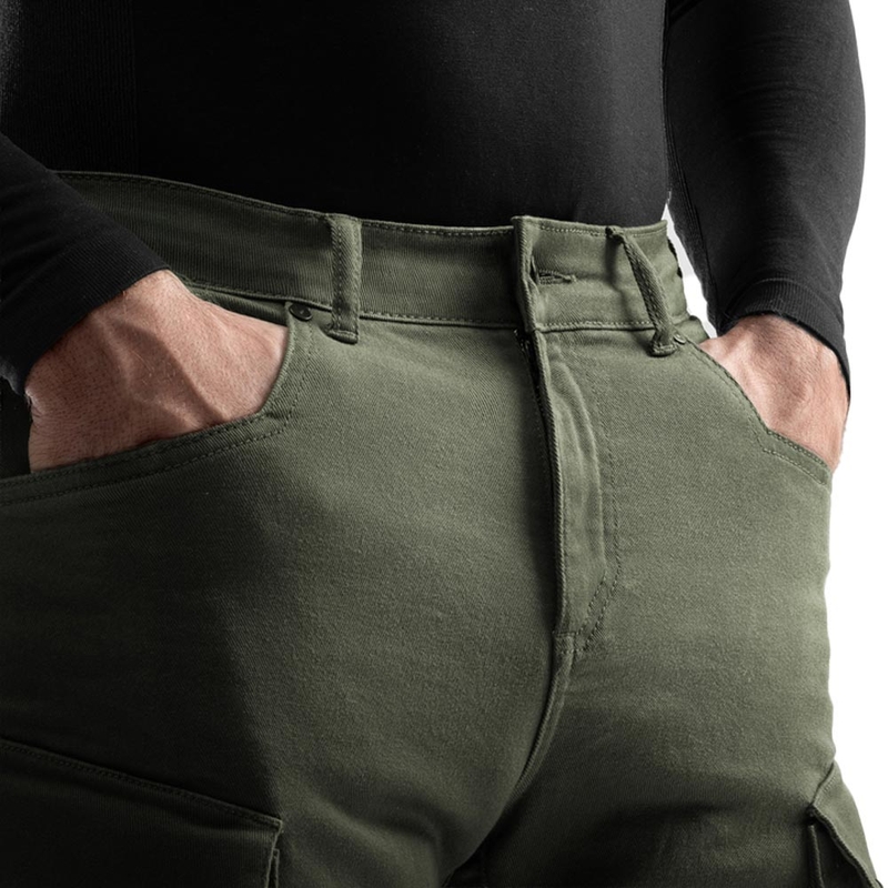 Rebelhorn Faster Cropped Motorcycle Jeans grün