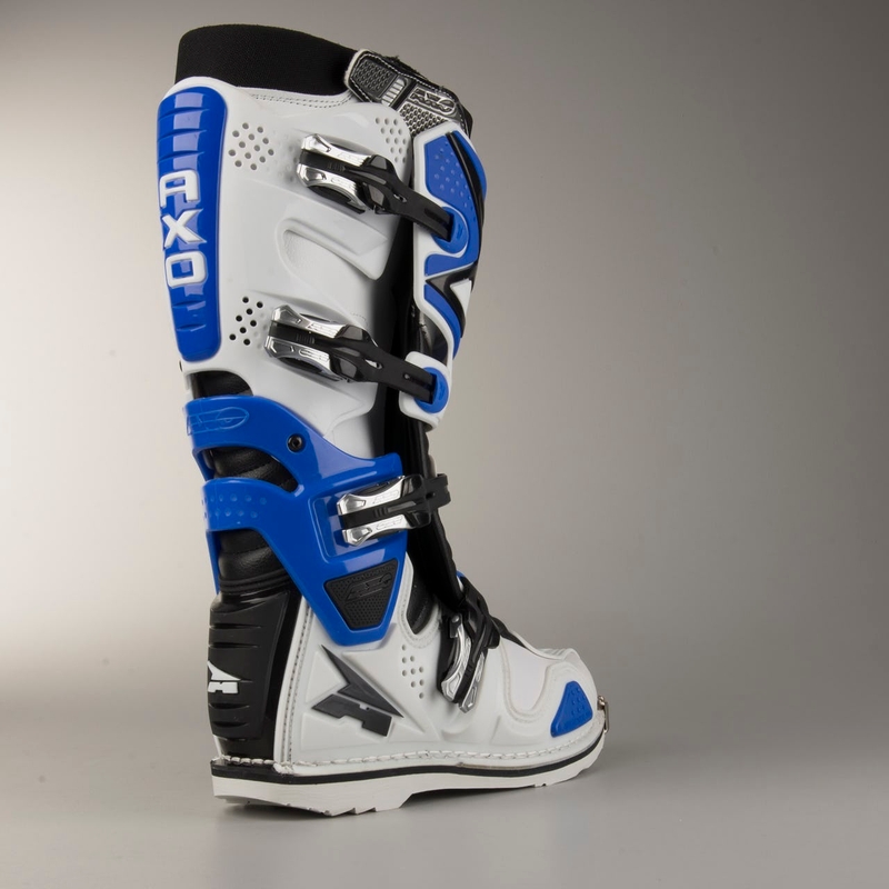 Motorradstiefel AXO A2 weiß-blau Ausverkauf