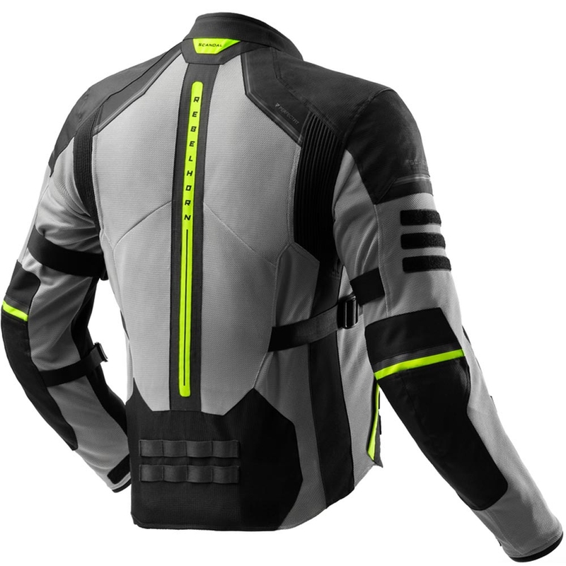 Rebelhorn Scandal 3 Motorradjacke schwarz-grau-fluoreszierend gelb