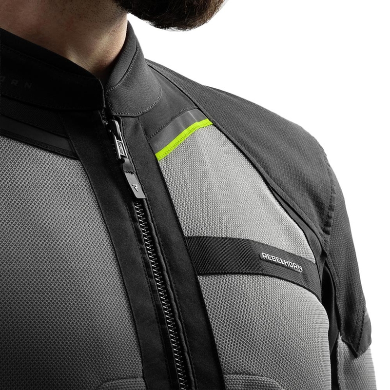 Rebelhorn Scandal 3 Motorradjacke schwarz-grau-fluoreszierend gelb