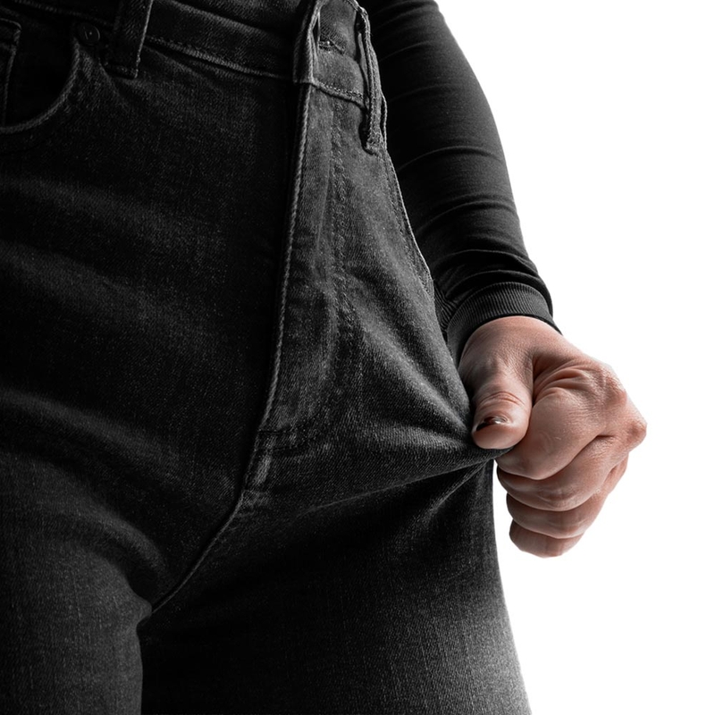Rebelhorn Classic Monolayer Damen-Motorradjeans, gewaschenes Schwarz