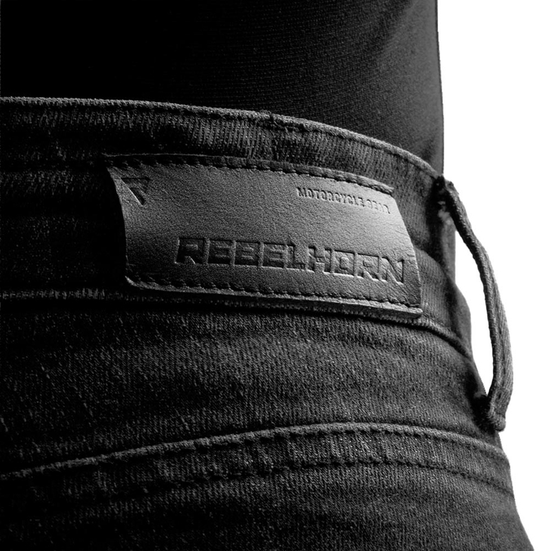 Rebelhorn Classic Monolayer Damen-Motorradjeans in Schwarz, verkürzte Länge