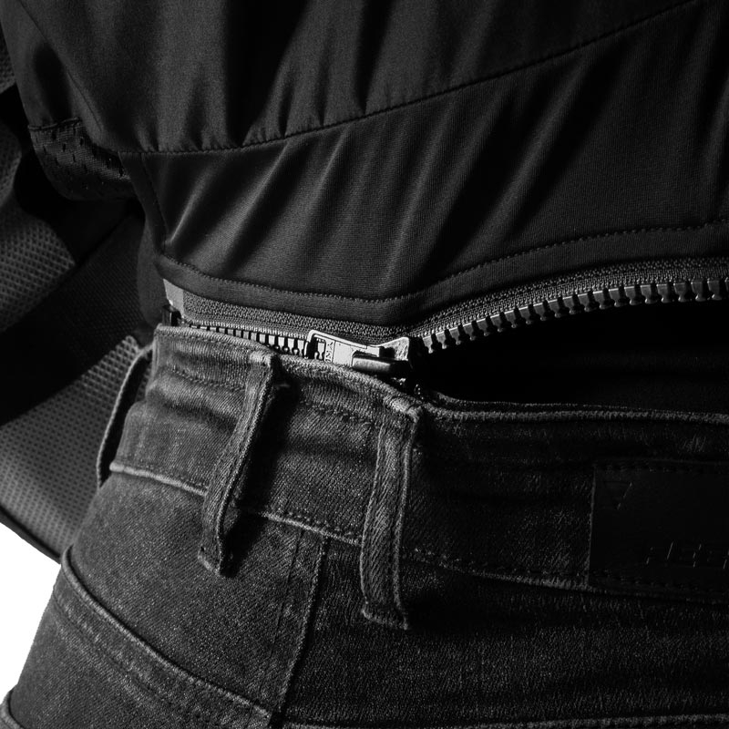 Rebelhorn Classic Monolayer Damen-Motorradjeans in Schwarz, verkürzte Länge