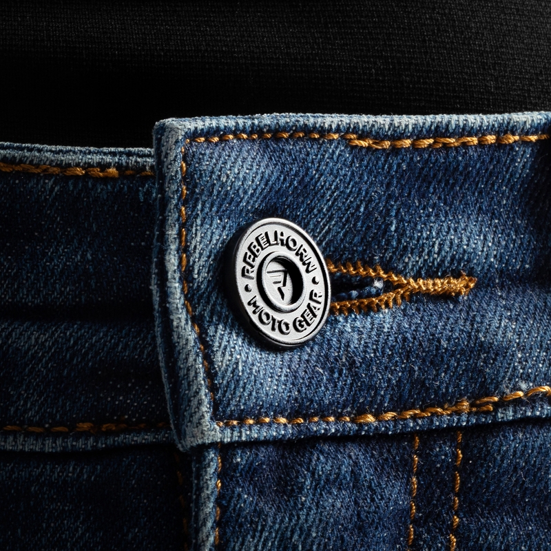 Rebelhorn Classic Monolayer Damen-Motorradjeans, gewaschenes Blau
