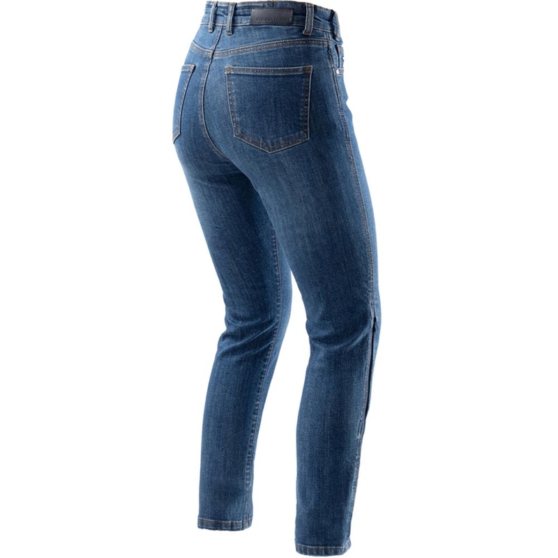 Rebelhorn Classic Monolayer Damen-Motorradjeans in Cropped-Länge, gewaschenes Blau