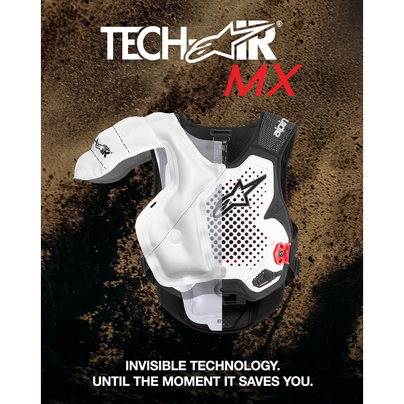 Alpinestars TECH-AIR®MX Plasma-Airbagweste, weiß-schwarz-rot