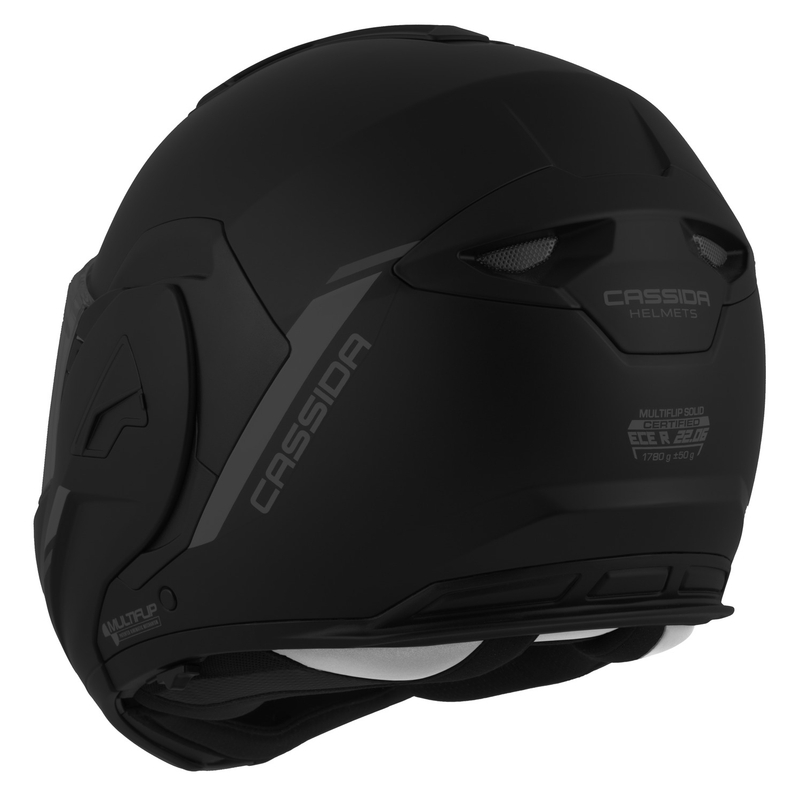 Cassida MultiFlip Korp Klapphelm für Motorräder, matt schwarz-rot-grau