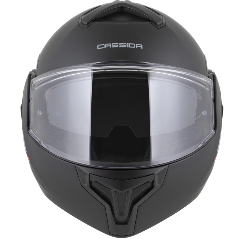Cassida MultiFlip Korp Klapphelm für Motorräder, matt schwarz-rot-grau