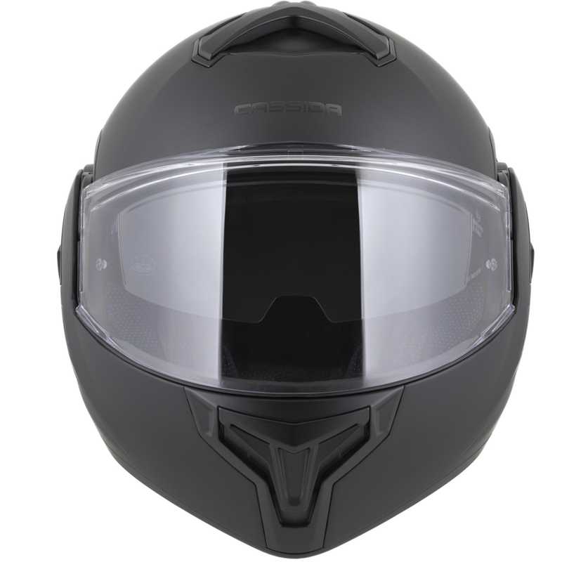 Cassida MultiFlip Solid Blackout Klapphelm für Motorräder, matt schwarz-schwarz