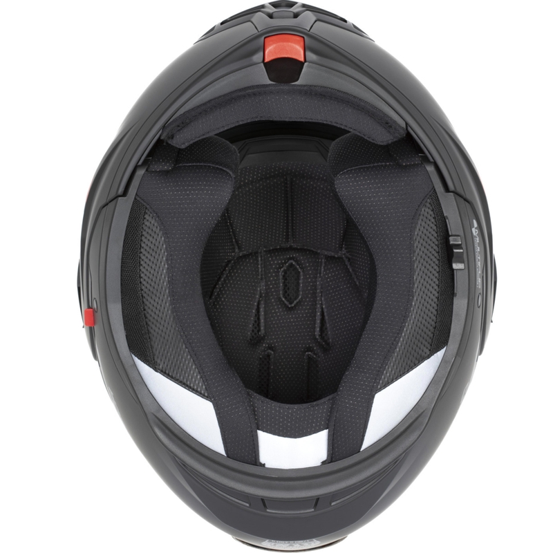 Cassida MultiFlip Solid Blackout Klapphelm für Motorräder, matt schwarz-schwarz
