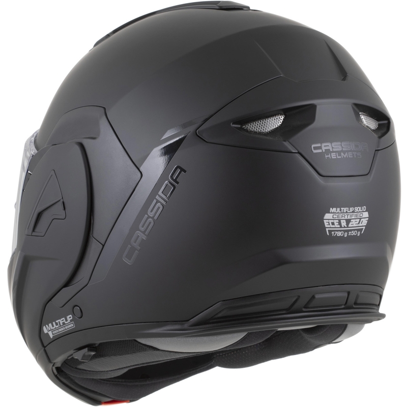 Cassida MultiFlip Solid Blackout Klapphelm für Motorräder, matt schwarz-schwarz