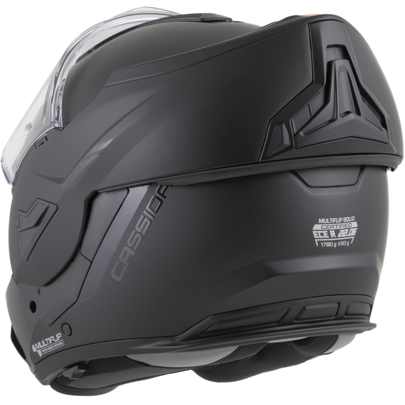 Cassida MultiFlip Solid Blackout Klapphelm für Motorräder, matt schwarz-schwarz