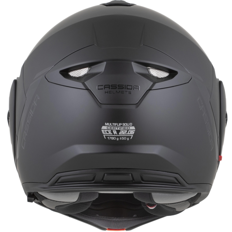Cassida MultiFlip Solid Blackout Klapphelm für Motorräder, matt schwarz-schwarz