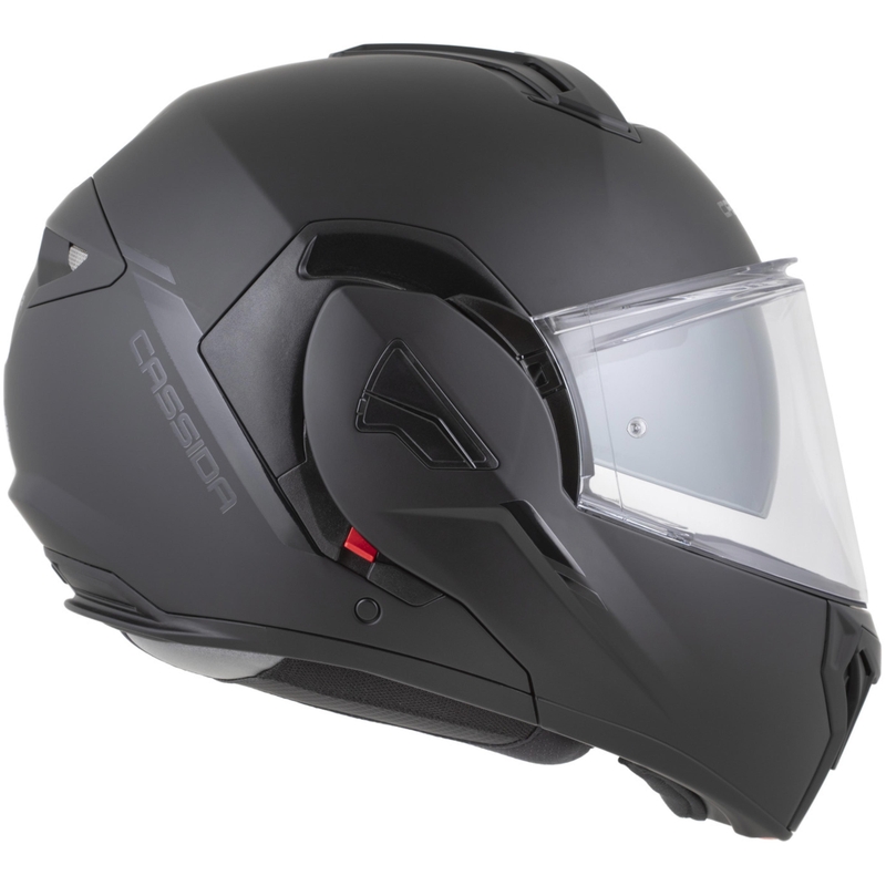 Cassida MultiFlip Solid Blackout Klapphelm für Motorräder, matt schwarz-schwarz