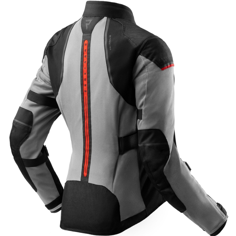 Damen-Motorradjacke Rebelhorn Scandal 3 schwarz-grau-rot