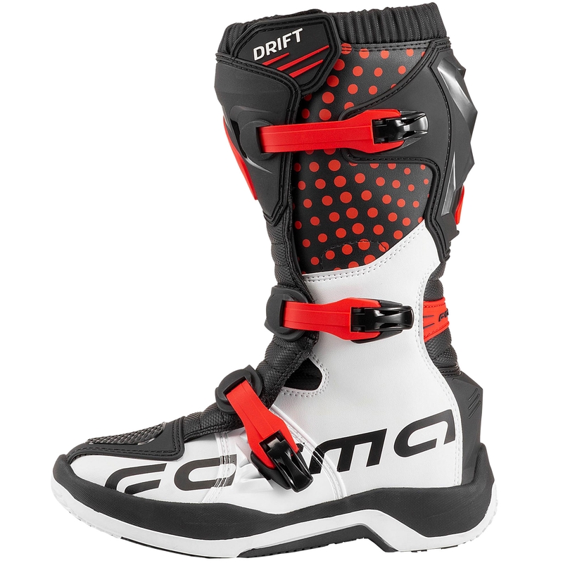 Kinder-Motorradstiefel Forma Drift schwarz-rot-weiß